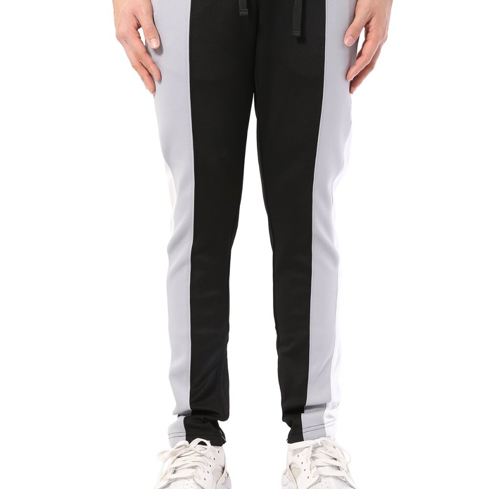 Victorious Men's 3 Tone Split Slim Fit Track Pants Black